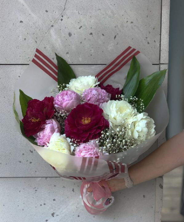 Pembe Beyaz Piyon Buketi